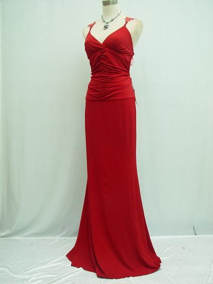Cherlone Red Backless Long Lace Prom Ball Gown Evening Dress UK Size 