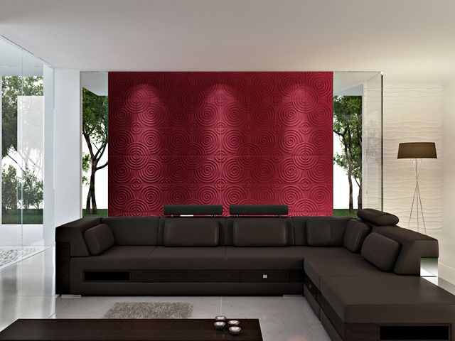 Circle Design 3D Glue on Wall Panel Plant Fiber Material  