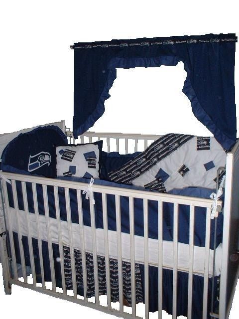 Baby Nursery Crib Bedding Set w/Seattle Seahawks fabric  