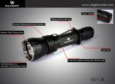Olight M21 X Warrior Tactical Flashlight   600 Lumens   Battery 