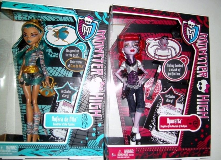 Monster High Doll Nefera de Nile & Operetta Free Expedited shipping 7 