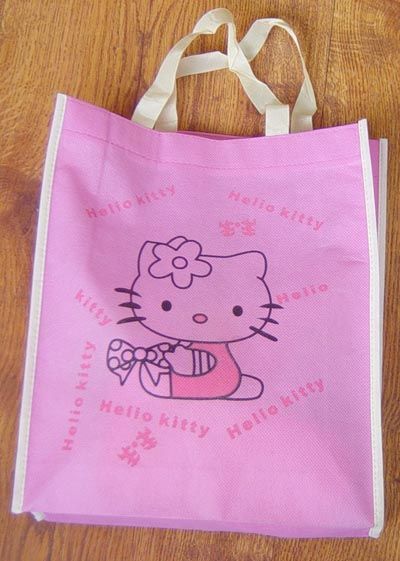 2X Brand New Cute Hello Kitty Non Woven Shopping Hand Bag  