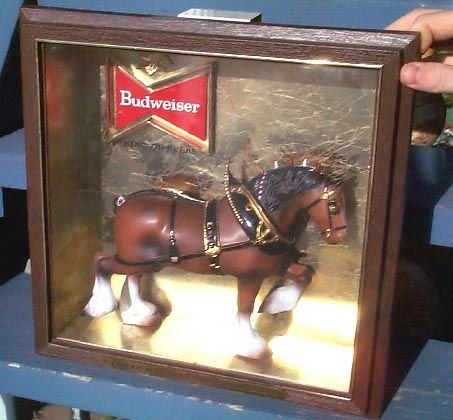 Vintage Original Budweiser Clydesdale Horse Figure Beer Light Sign old 