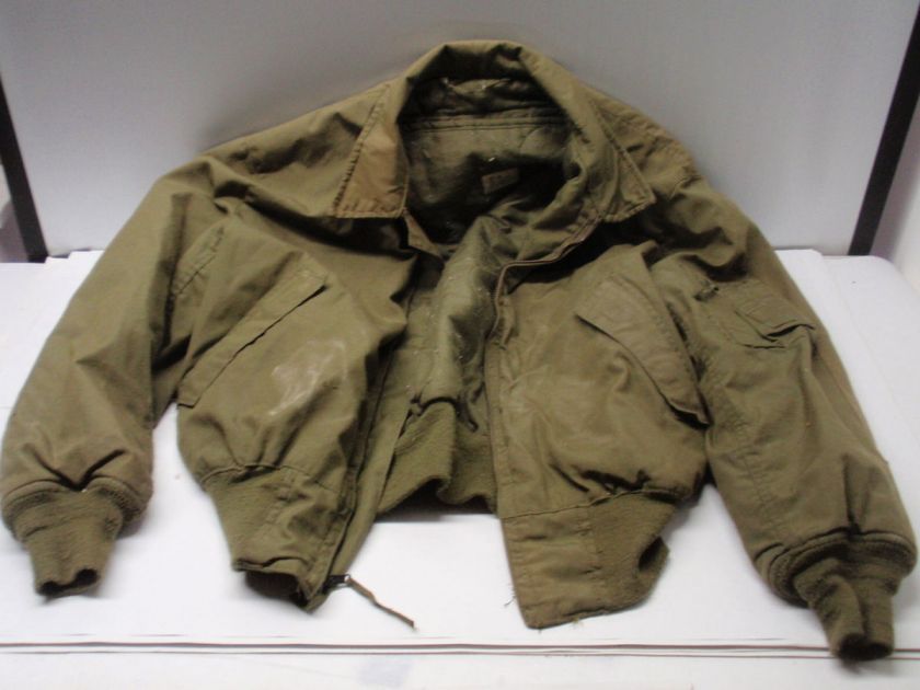   1980s US Army Military Cold Weather Pilot Flight Jacket Uniform Used