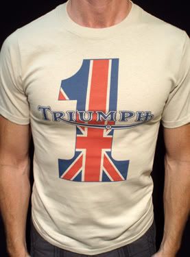 Triumph Motorcycles t shirt vintage brit bike tan*  
