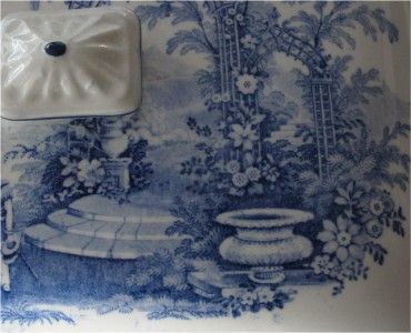 DAVENPORT LIDDED SERVING, ENTRY BOWLS FLOW BLUE 1830S  