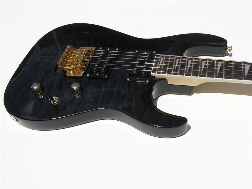 QUILTED BLACK TOP FLOYD ROSE BRIDGE PRO ELECTRIC GUITAR  