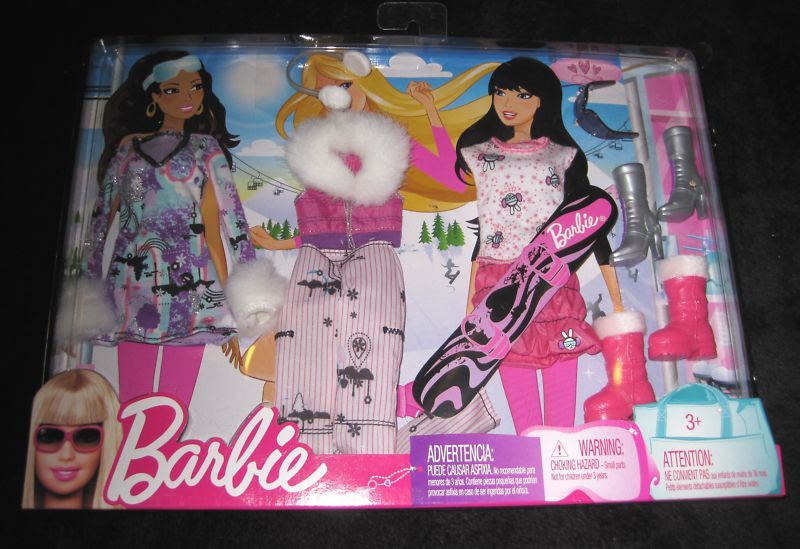 MATTEL BARBIE   Age 3+ Set of 3 Winter Sports Outfits DOLL CLOTHES 