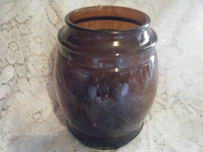 Vintage Brown Siesta Ware Glass Cookie Jar/Canister~NR~  